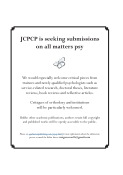 JCPCP submissions advert